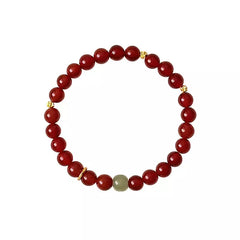 Bracciale in agata rossa e giada Hetian – design tradizionale cinese per uomo e donna