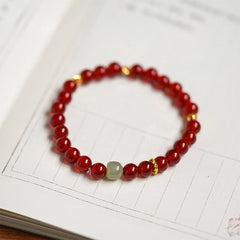 Bracciale in agata rossa e giada Hetian – design tradizionale cinese per uomo e donna