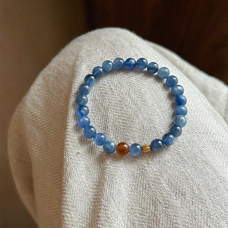 Pulsera de Kyanita y Ojo de Tigre – Simbolismo Elemental y Armonía Zen for Unisex