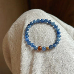 Pulsera de Kyanita y Ojo de Tigre – Simbolismo Elemental y Armonía Zen for Unisex