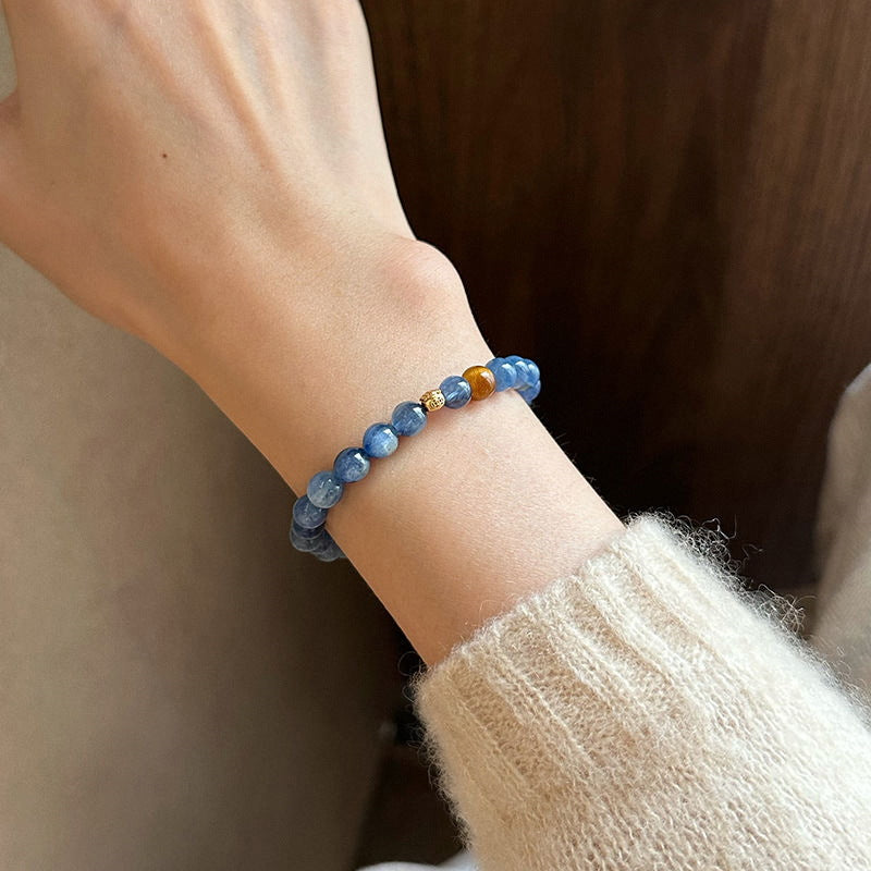 Pulsera de Kyanita y Ojo de Tigre – Simbolismo Elemental y Armonía Zen for Unisex