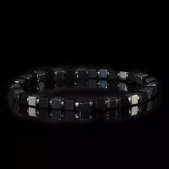Hématite Bracelet – Style mat acier gris carré pour Hommes (4mm)
