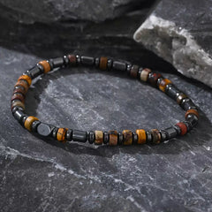 Jaspe Picasso & Obsidienne Bracelet en perles – Style mystique pour hommes (4mm)