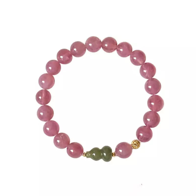 Cuarzo Rosa Violeta Pulsera – Estilo Feng Shui Chino para Unisex