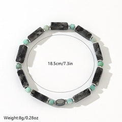 Pierre d'iron météorite et amazonite – Bracelet pour hommes (4mm)